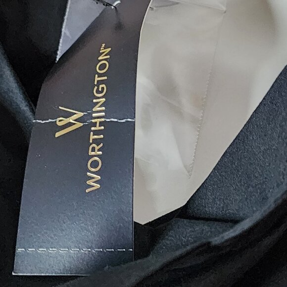 Worthington Shirt Womens XXL Solid Black Button Down Business Career Top NWT - Picture 7 of 8